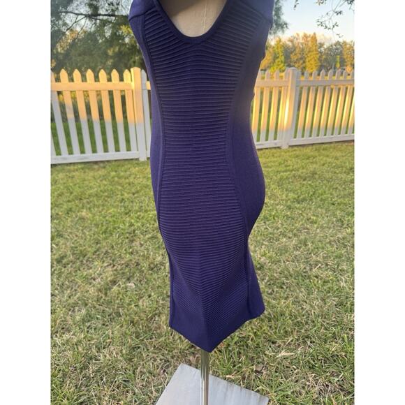 BEBE Y2K Vintage Deep Purple Bandage Mini Dress Off Shoulder Clubbing Bodycon S - Picture 8 of 16